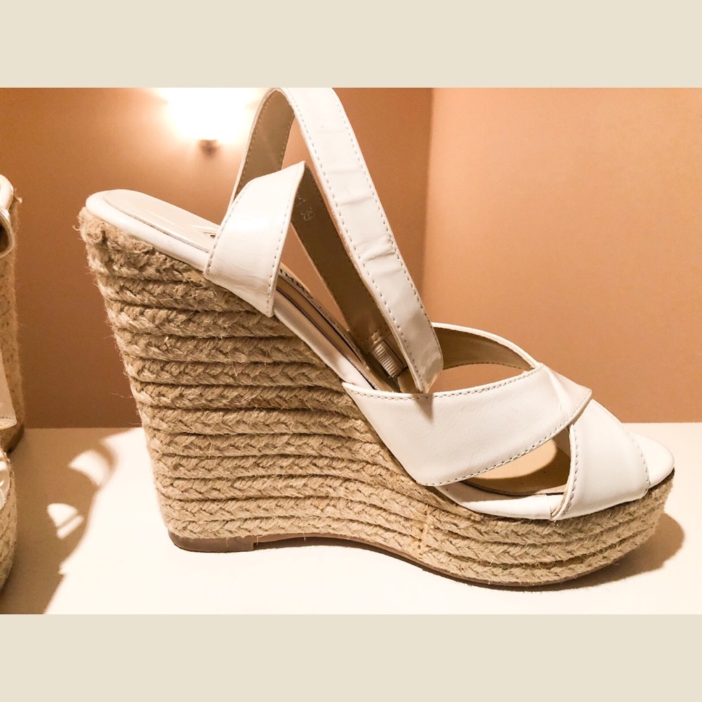 Jimmy Choo White Phoenix Robe Wedges